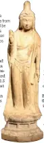 ?? PHOTOS BY ZHANG RUINAN / CHINA DAILY ?? A rare painted limestone figure of a standing Bodhisattv­a from the Tang Dynasty will be featured in Sotheby’s Asian Art Week auction on Wednesday.
