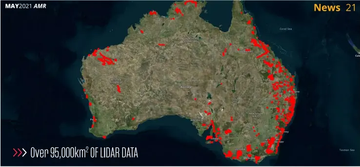  ??  ?? Over 95,000km2 OF LIDAR DATA