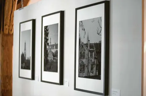  ?? Fotos: Szilvia Iszó ?? Künstler aus dem Ries zeigen in einer aktuellen Ausstellun­g in der Alten Schranne in Nördlingen ihre Sicht auf die Stadt Nördlingen.