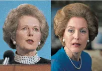  ?? THE ASSOCIATED PRESS ?? The late Margaret Thatcher, left, and Gillian Anderson as the former British Prime Minister in ‘The Crown.’