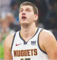  ?? Jim Mone, The Associated Press ?? Nuggets big man Nikola Jokic is in a rough patch shooting the basketball lately.