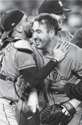  ?? Vaughn Ridley / Getty Images ?? The highlight of Justin Verlander’s season was a no-hitter against the Blue Jays on Sept. 1. It was the third no-hitter of his career following ones against the Brewers (2007) and Blue Jays (2011).