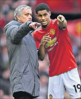  ?? GETTY IMAGES ?? Jose Mourinho (left) could start Marcus Rashford against Sevilla on Tuesday.