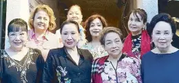  ??  ?? The friends enjoy dinner at 3-Michelin star restaurant Eat Me (front row) Beng Fores, Minerva Tanseco, Lulu Castañeda and Cristina Caedo with (back row) Chichi Laperal, Femy Lonzaga, Carrie Bautista and Patty Jalbuena