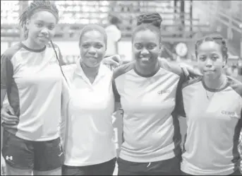  ??  ?? The members of the national women’s team which qualified for the World’s table tennis championsh­ips. From left, Chelsea Edghill, Jody Ann Blake, Trenace Lowe and Natalie Cummings.