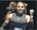  ?? SCOTT BARBOUR / GETTY IMAGES ?? Serena Williams celebrates her victory over Barbora Strycova. She next plays Johanna Konta.