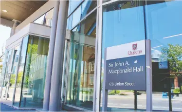  ?? MATT SCACE / POSTMEDIA NEWS ?? A board of trustees at Queen's University in Kingston, Ont., has approved removing Sir John A. MacDonald Hall as the name of its law building, following a report based on feedback from more than 3,000 school community members.