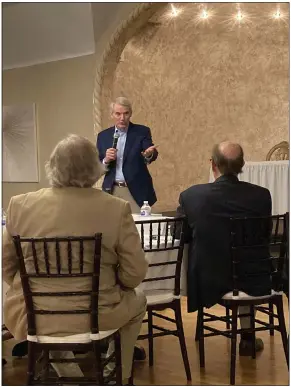  ?? ANDREW CASS — THE NEWS-HERALD ?? U.S. Sen. Rob Portman, R-Ohio, speaks with the Willoughby Rotary Club June 28at La Vera Party Center in Willoughby Hills.