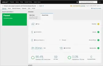  ??  ?? Figure 6: SonarQube project dashboard after analysis from Jenkins