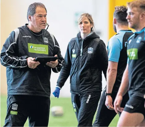  ?? Picture: SNS. ?? Glasgow head coach Dave Rennie at training at Scotstoun yesterday ahead of the Leinster clash.