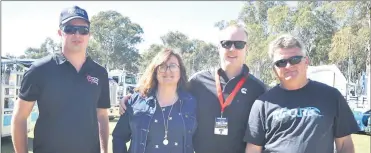  ??  ?? James Webb of Maldon, Lynne Frankling of Koondrook, Tyson Coffey of Cummins in Swan Hill and Darren Frankling from Koondrook.