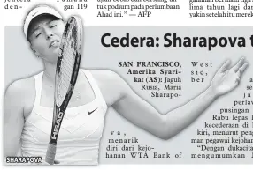  ??  ?? SHARAPOVA