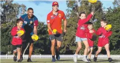  ?? Picture: AAP ?? COMMUNITY SPIRIT: Sun Jack Bowes at AFL Family Day.