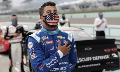  ?? Photograph: Wilfredo Lee/ AP ?? Bubba Wallace touted ‘love over hate’ after finding himself on the receiving end of a tweet from Donald Trump.