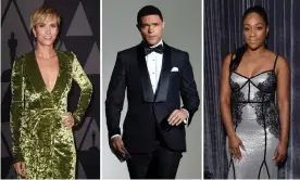  ??  ?? Kirsten Wiig, Trevor Noah and Tiffany Haddish. Composite: Getty Images