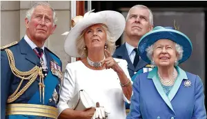  ?? ?? Duty calls...Charles, with Camilla and Andrew, might cover the Monarch’s role