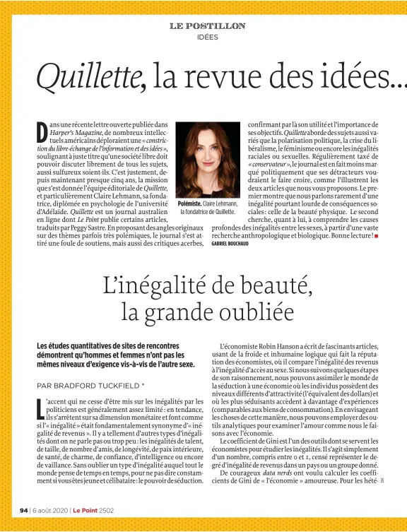  ??  ?? Polémiste. Claire Lehmann, la fondatrice de Quillette.