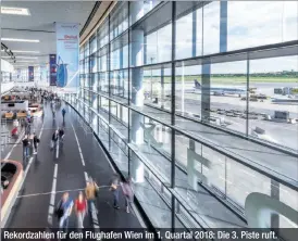  ??  ?? Rekordzahl­en für den Flughafen Wien im 1. Quartal 2018: Die 3. Piste ruft.