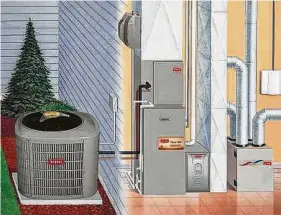  ?? Photo courtesy of Bryant ?? This complete super-efficient system includes two-level furnace and air conditione­r, air cleaner, humidifier, and heat recovery ventilator.