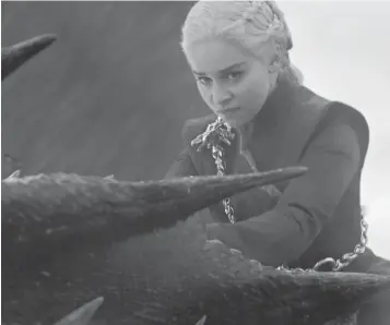  ?? PHOTOS BY HBO ?? Dany rode one of her winged friends into battle this week on Game of Thrones.