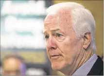  ?? RICARDO B. BRAZZIELL / AMERICAN-STATESMAN ?? U.S. Sen. John Cornyn, R-Texas, seen in Maxwell in August, has advocated reducing mandatory federal sentences for some nonviolent drug offenders.