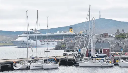  ??  ?? LERWICK: The number of liners is expected to rise from 91 in 2018 to over 115 in 2019, bringing around 91,000 passengers to the islands