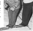  ?? SUPPLIED ?? Gilbert Sorenson hitches a ride with John Hougan during the Edmonton
Ski Club’s 60th anniversar­y celebratio­n in January 1972.