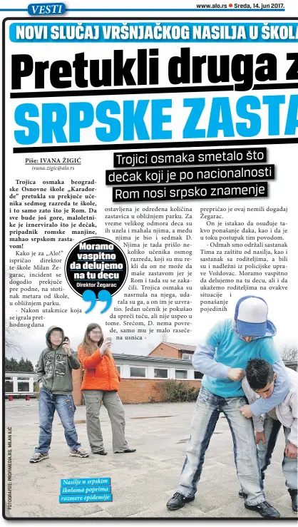  ??  ?? Nasilje u srpskim školama poprima razmere epidemije