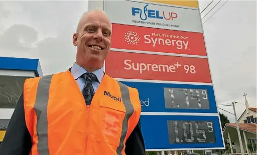  ?? JOHN ANTHONY/ FAIRFAX NZ ?? Mobil country manager Andrew McNaught says a new fuel range ‘‘definitely provides better fuel economy’’.