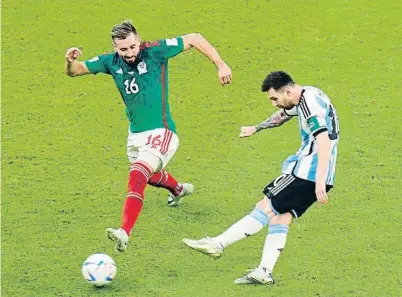  ?? EP ?? Leo Messi va fer aquest xut sec amb l’esquerra i va marcar l’1-0 contra Mèxic