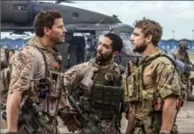  ?? SKIP BOLEN, THE ASSOCIATED PRESS ?? David Boreanaz, left, Neil Brown Jr. and Max Thieriot in a scene from "SEAL Team," premiering Sept. 27 on CBS.