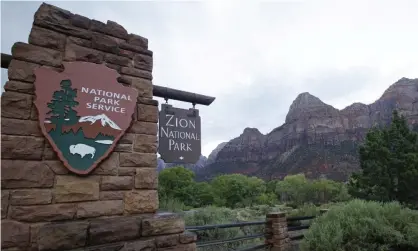  ?? Photograph: Rick Bowmer/AP ?? Zion national park in Utah, one of the country’s most popular, received its first visitors in over a month this week as pandemic precaution­s were eased.
