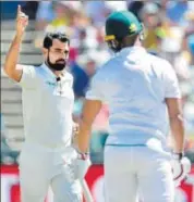  ?? AFP ?? Wasim Akram feels Shami (left) at times takes erratic strides.