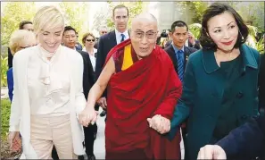  ?? ?? Sharon Stone (left) is another celebrity who is ‘good friends’ with the Dalai Lama.