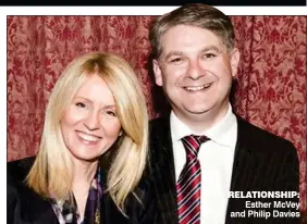  ??  ?? RELATIONSH­IP: Esther McVey and Philip Davies