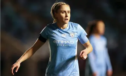  ?? Photograph: Naomi Baker/Getty Images ?? Steph Houghton during her most recent Manchester City appearance, against Arsenal on 23 January.