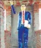  ?? HT ?? BR Ambedkar’s desecrated statue in Siddharthn­agar.