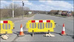  ??  ?? Fougeres Way, between Drovers Roundabout and Junction 9, was closed throughout the morning following the crash