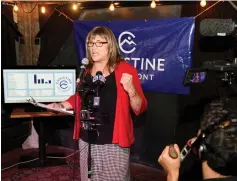  ?? (Caleb Kenna/Reuters) ?? VERMONT DEMOCRATIC PARTY gubernator­ial primary candidate Christine Hallquist, a transgende­r woman, attends her election night party in Burlington on Tuesday.