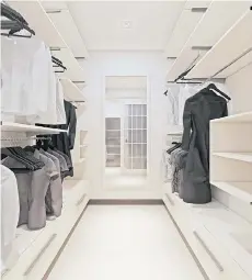  ??  ?? Unless you’ve got a glamorous custom walk-in closet, just make your closets look organized, ‘not empty, but orderly,’ to help with resale.