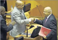  ??  ?? The Minister of Finance, Pravin Gordhan, after he delivered his seventh budget speech in the National Assembly in Parliament on Wednesday.