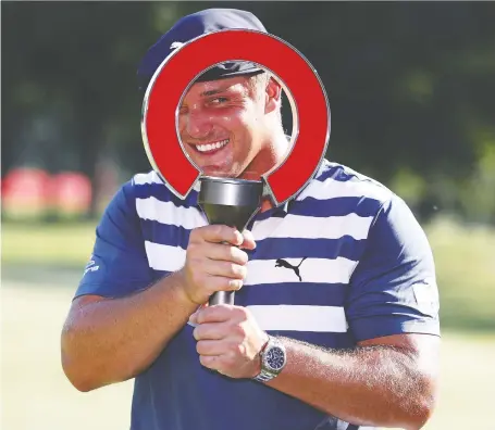  ?? GREGORY SHAMUS/GETTY IMAGES ?? Bryson Dechambeau celebrates winning the Rocket Mortgage Classic on Sunday at the Detroit Golf Club.