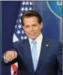  ?? OLIVIER DOULIERY/ABACA PRESS ?? Newly appointed White House Communicat­ions Director Anthony Scaramucci answers questions about the resignatio­n of White House Press Secretary Sean Spicer during a press briefing on Friday at the White House in Washington, D.C.