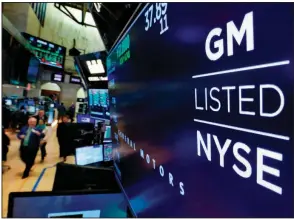  ?? (AP/Richard Drew) ?? In an earnings report Wednesday, General Motors said it had a net loss of $232 million in the fourth quarter, mostly because of a United Autoworker­s strike last fall.