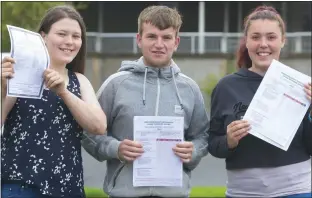  ??  ?? Sarah Conroy, Shane Wickham and Keile Sheridan at Ramsgrange Community School.