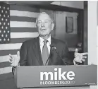  ?? AP ?? Democratic presidenti­al candidate Michael Bloomberg speaks to the media in Phoenix on Nov. 26.