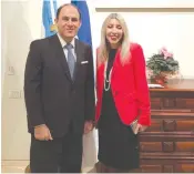  ?? (Courtesy Embassy of Argentine) ?? ARGENTINE AMBASSADOR Mariano Caucino with Cyprus Ambassador Thessalia Salina Shambos.