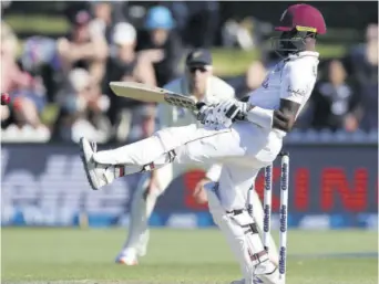  ??  ?? West Indies’ Jermaine Blackwood bats on the second day of the second Test match.