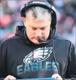  ?? ASSOCIATED PRESS FILE ?? Coordinato­r Jim Schwartz placed the blame for the Eagles’ defensive problems through the first two games squarely on his shoulders.