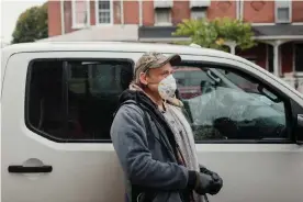  ??  ?? Charles Bennicoff was let go from his job as a landscaper and has had to depend on food banks. Photograph: Hannah Yoon/The Guardian